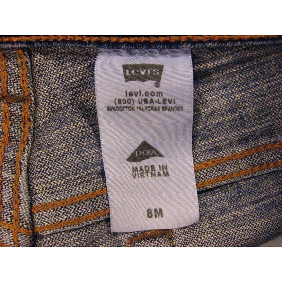 LEVIS 505 CUTOFF JEANS SHORTS Womans 8 Blue Denim Red Tab Daisy Dukes Athletic - Picture 8 of 9